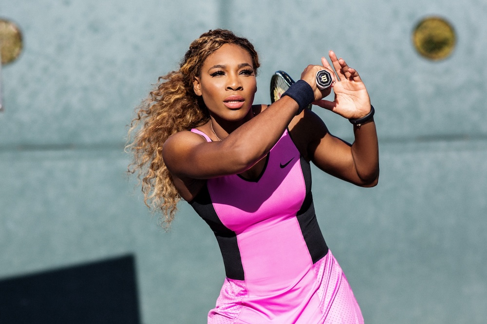 Photo of Serena Williams holding a tennis racket