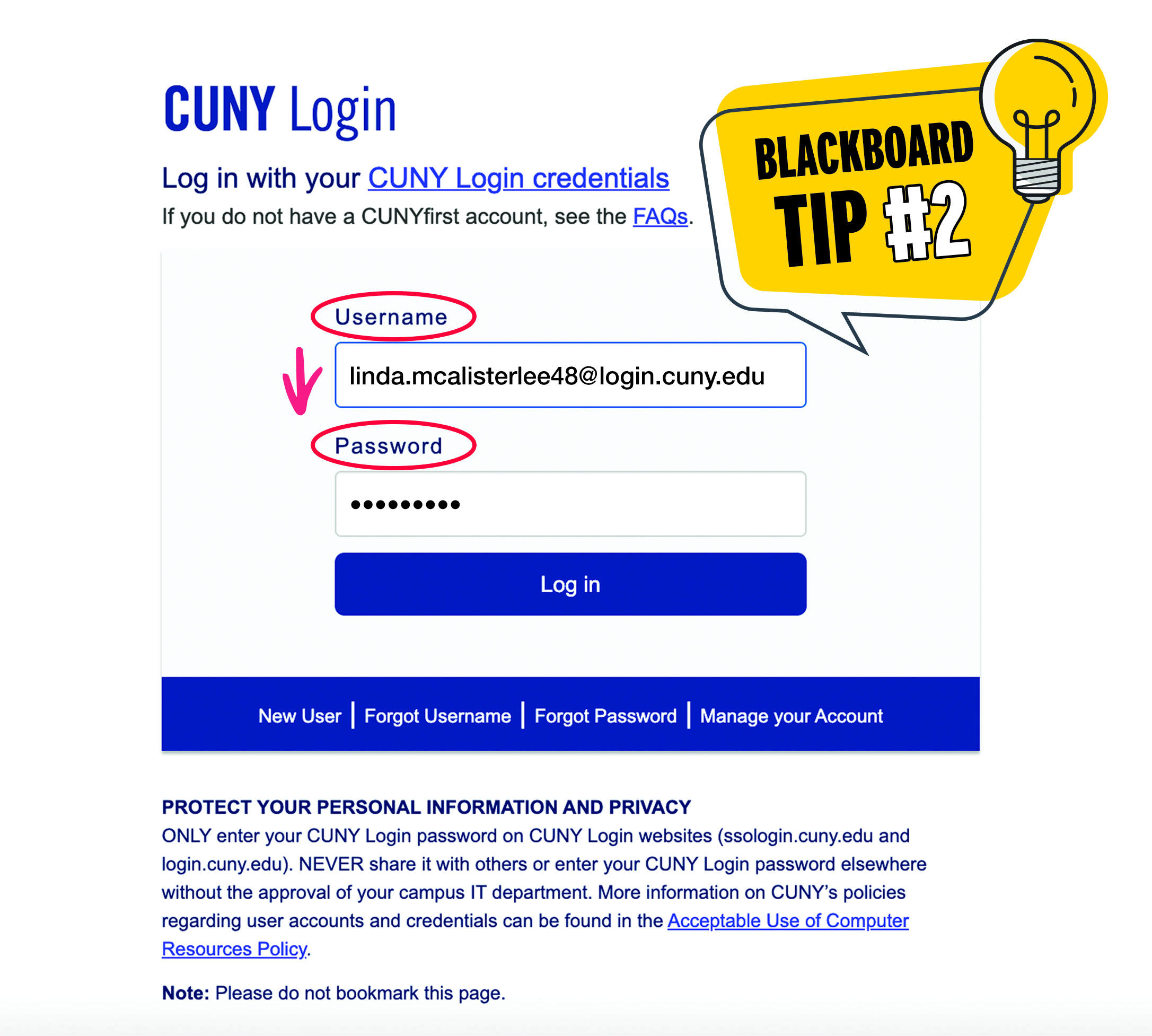 Enter CUNY Username and Password