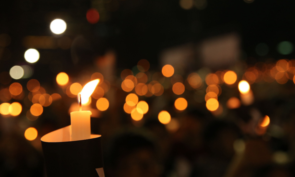 candelight vigil for victims and survivors of domestic violence